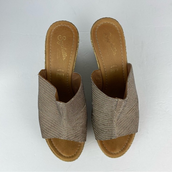 Seychelles size 10 Women’s Gold Metallic Espadrille Platform Wedge Sandals - Picture 4 of 9